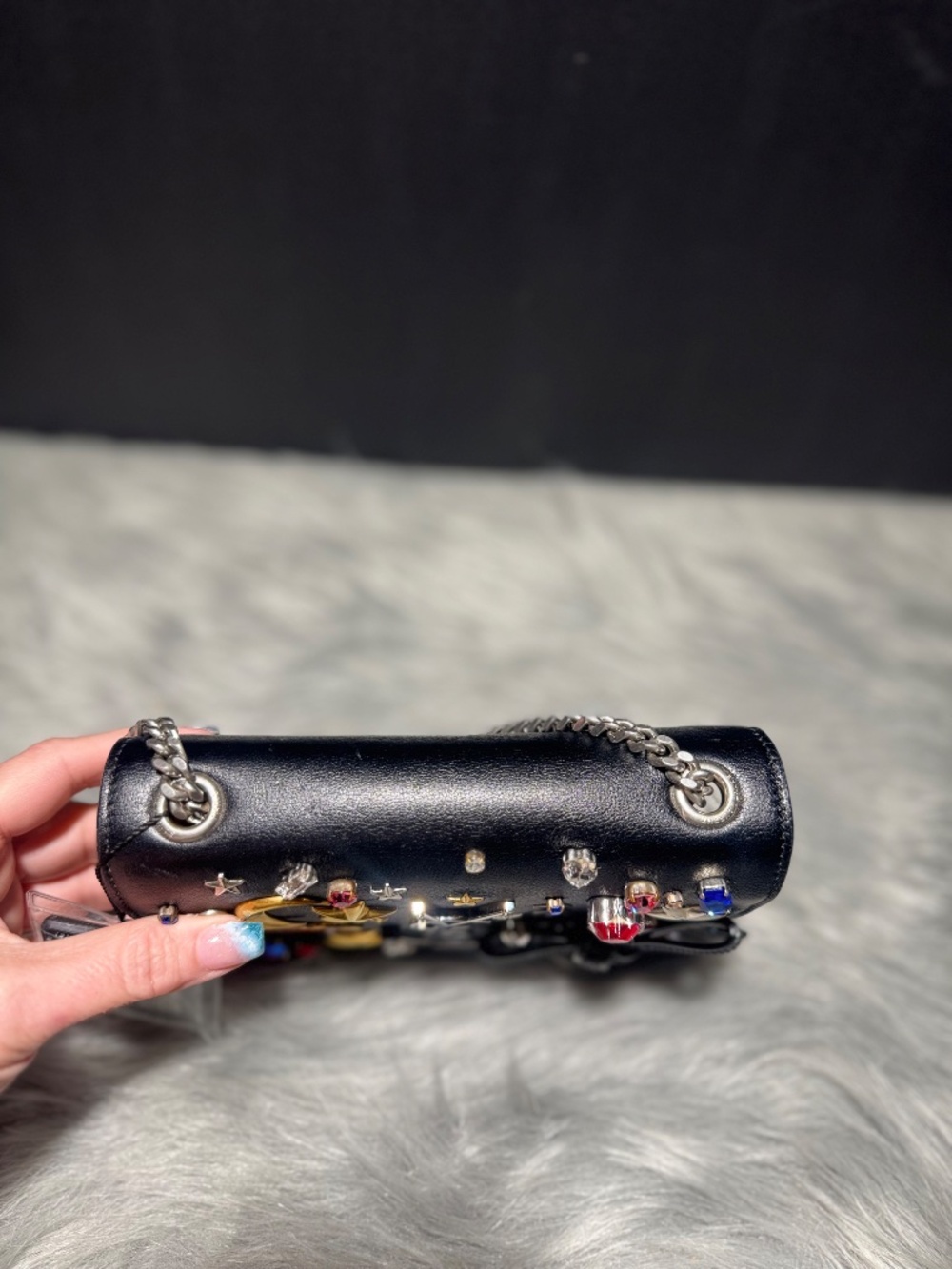 YSL Kate Monogram Jeweled & Studded Chain Bag~EUC - Picture 4 of 11